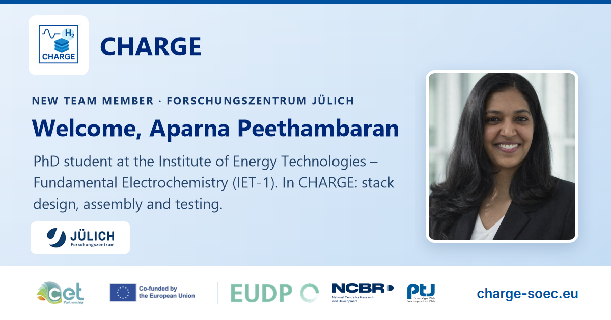Aparna Peethambaran joins the CHARGE team at Forschungszentrum Jülich