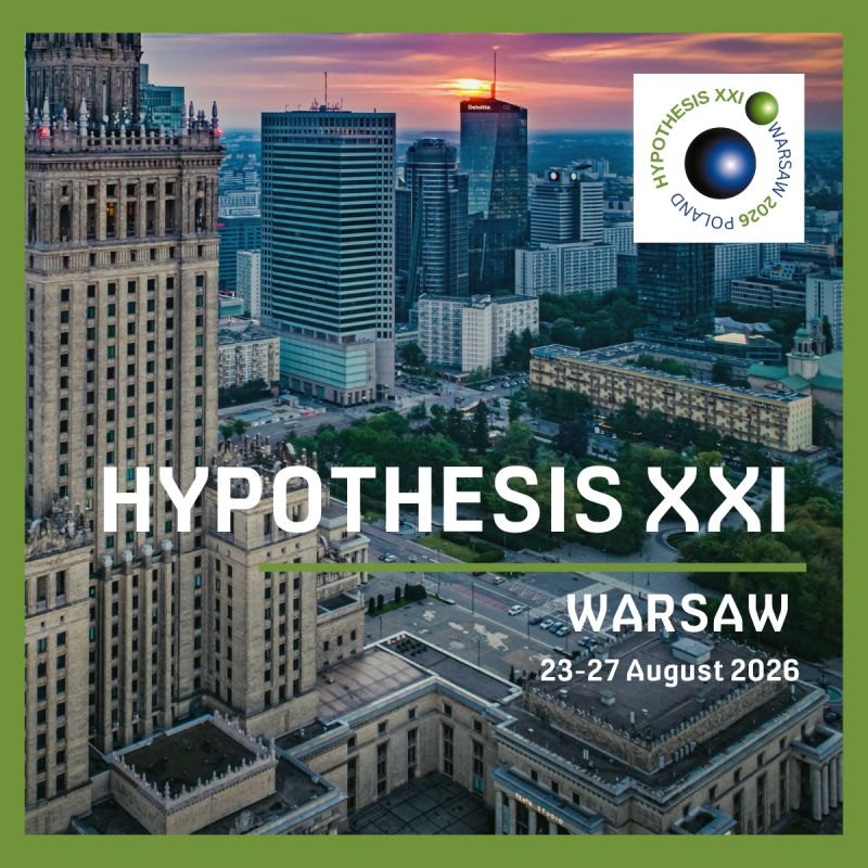 HYPOTHESIS XXI conference key visual: Warsaw skyline with the conference name and the dates 23-27 August 2026